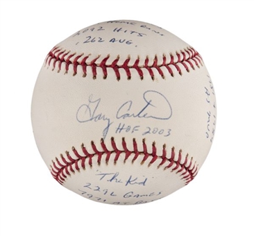 Gary Carter Autographed Limited Edition Stat Ball With 14 Inscriptions